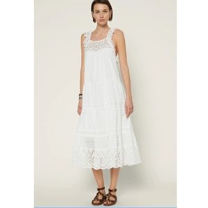 NWT Current Air Tiered Square-Neck Midi Dress